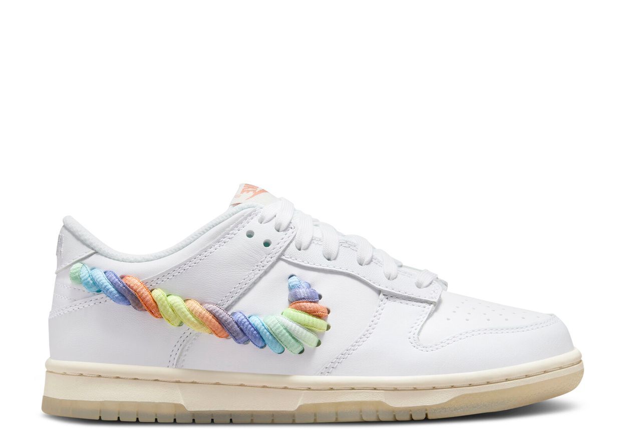 Nike Dunk Low SE Rainbow Lace Swoosh White