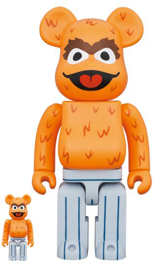 Bearbrick Sesame Street Oscar the Grouch (The Original Orange Fur Ver.) 100% & 400% Set