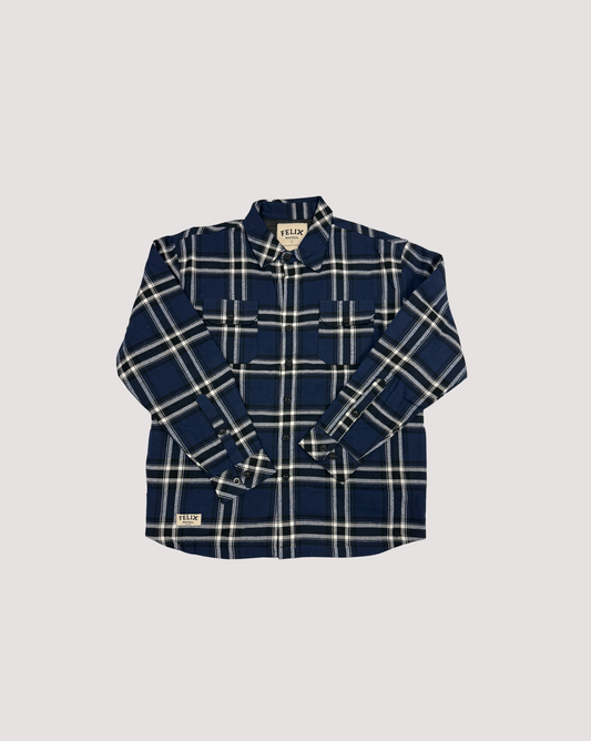 Plaid Flannel Shirt Blue FW24