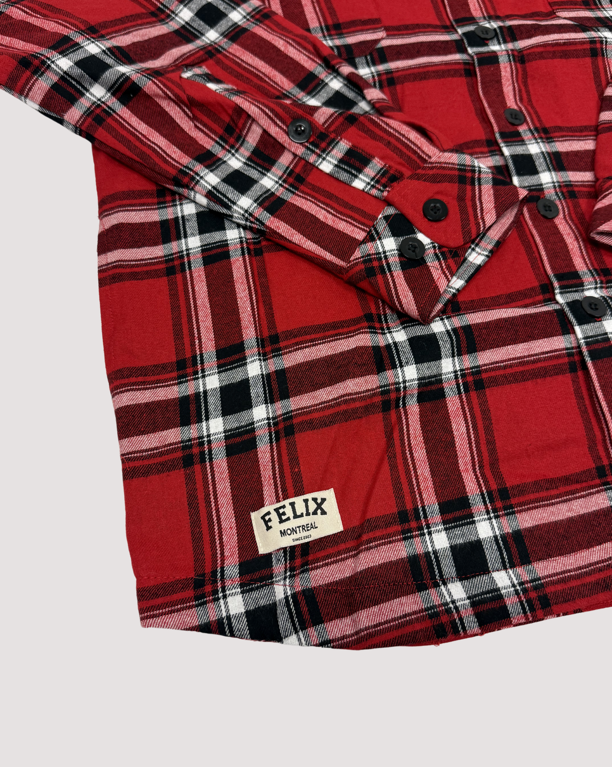 Plaid Flannel Shirt Red FW 24