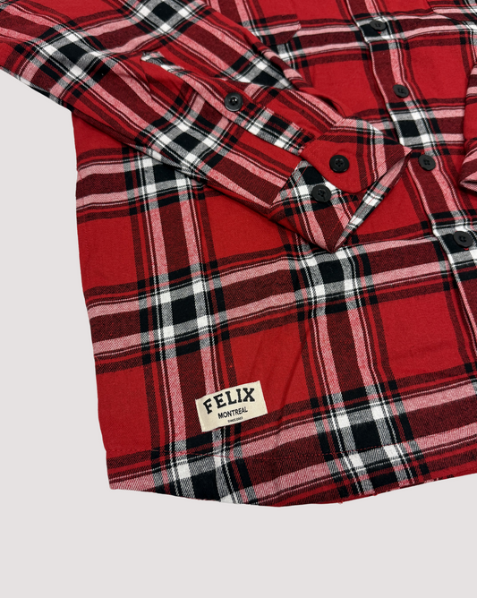 Plaid Flannel Shirt Red FW 24