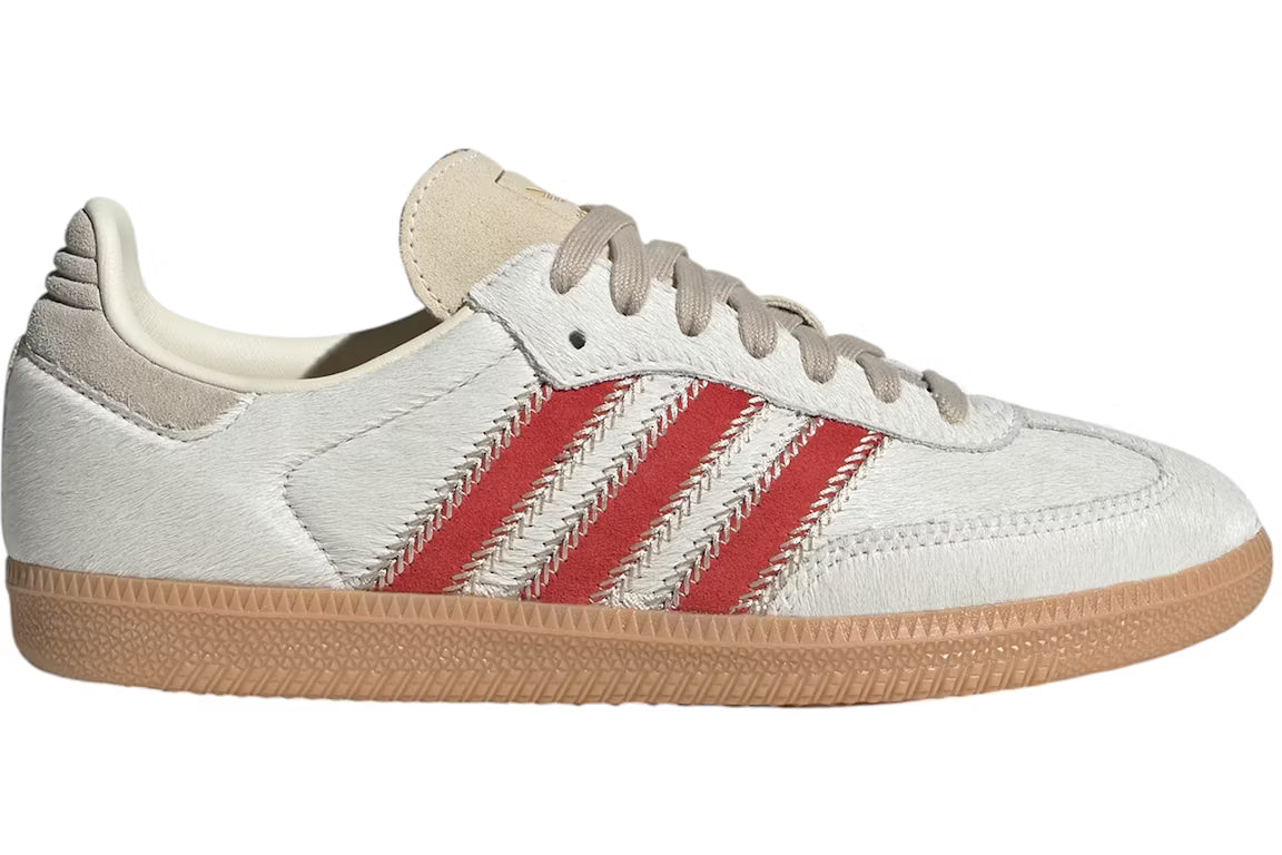 adidas Samba OG Pony Hair Wonder Beige Better Scarlet