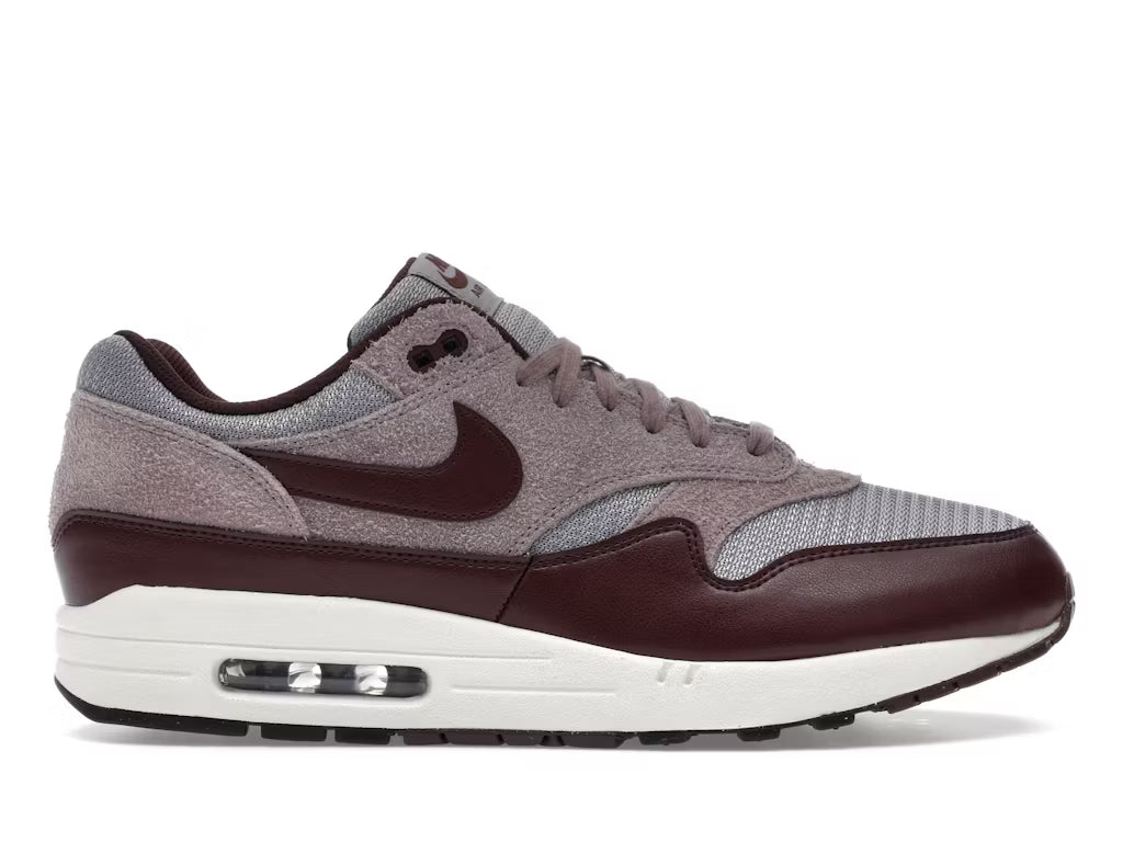 Nike Air Max 1 Essential PRM Cement Grey Burgundy Crush