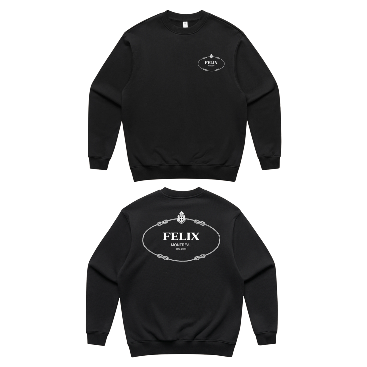 Felix Black Waffle Crewneck