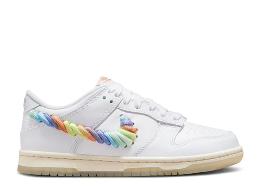 Nike Dunk Low SE Rainbow Lace Swoosh White