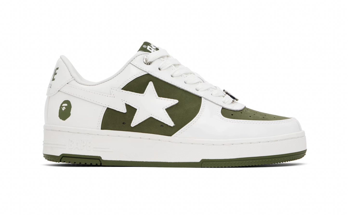 BAPE White & Khaki BAPE STA #6 Sneakers